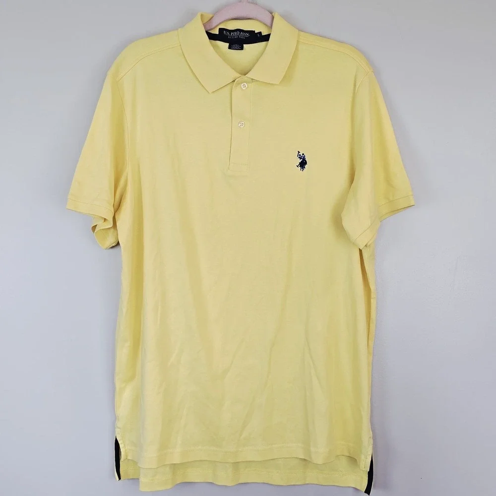 Polo Ralph Lauren Shirt Mens Large Cotton Classic‎ Fit Yellow.A167